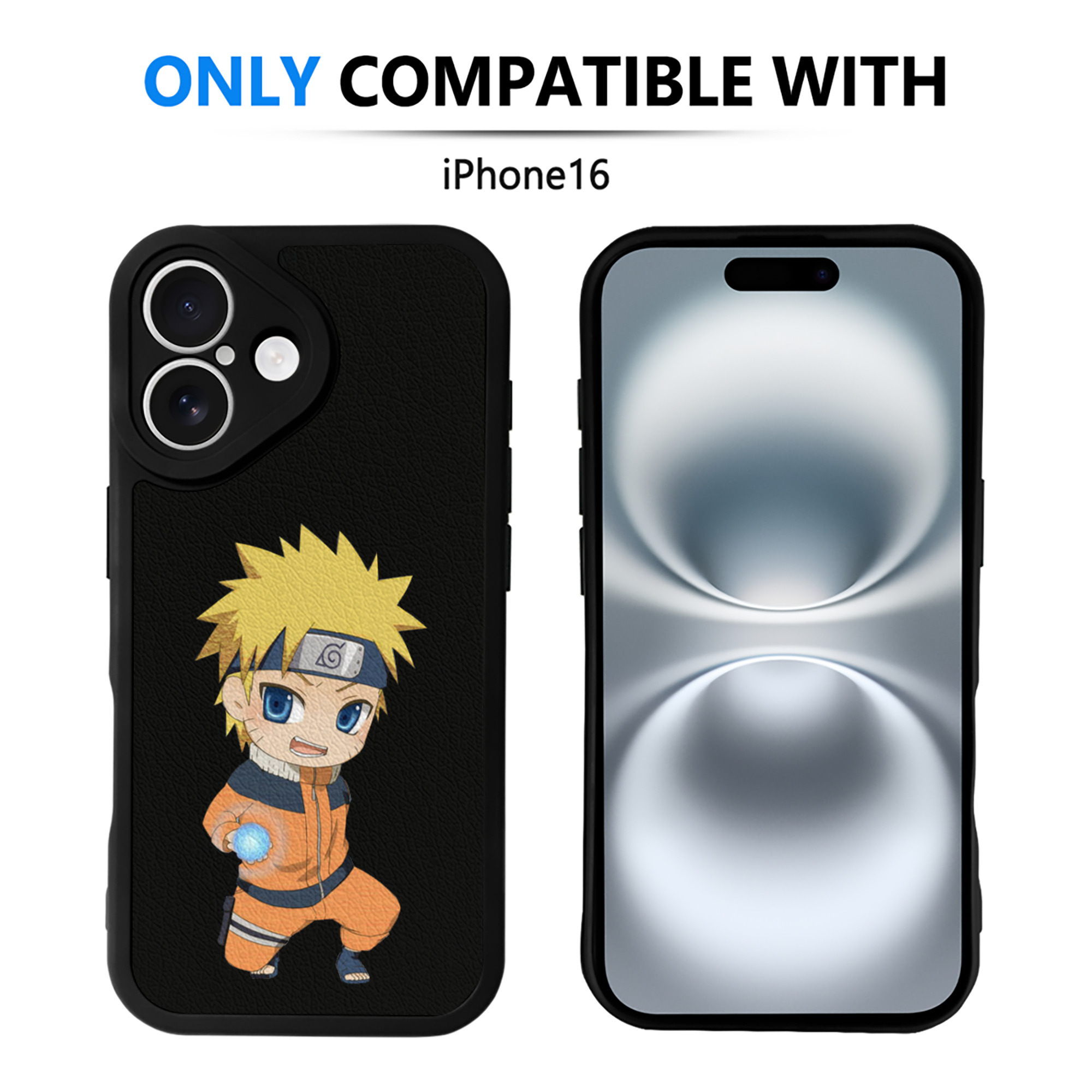 （画像用） NARUTO -ナルト- うずまき ナルト Uzumaki Naruto 【iPhone 16シリーズ対応】シリコンスマホケース（レザー調） 材質：シリコン